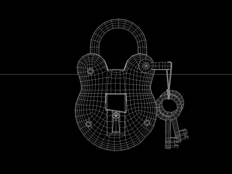Medieval Padlock T1 3D Model