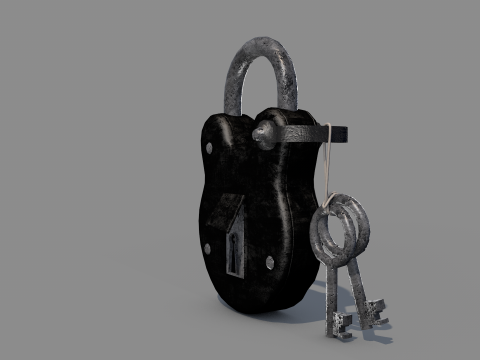 Medieval Padlock T1 3Dモデル