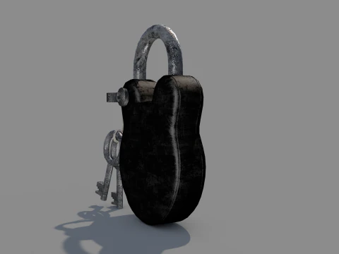 Medieval Padlock T1 3D Model