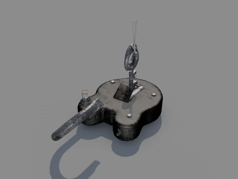 Medieval Padlock T1 3D Model