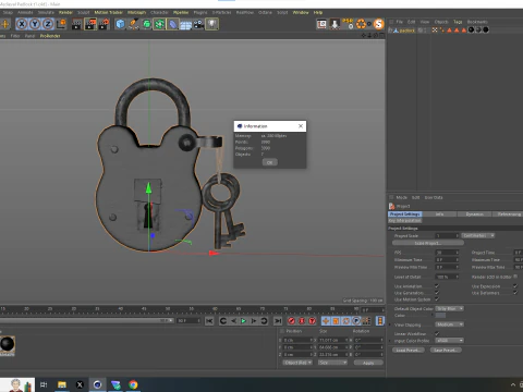 Medieval Padlock T1 3D Model