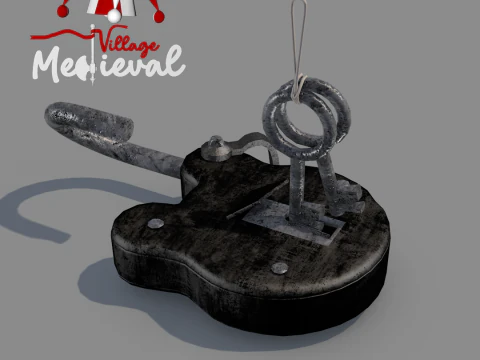 Medieval Padlock T1 3D Model