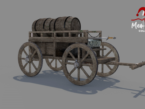 Medieval Wagon 3D Model