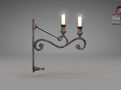 Medieval Wall Ilighting Hor 3D Model