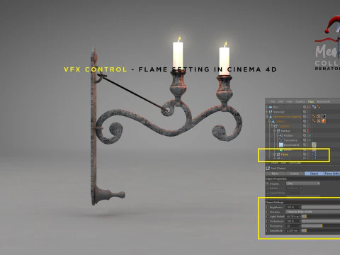 Medieval Wall Ilighting Hor 3D Model