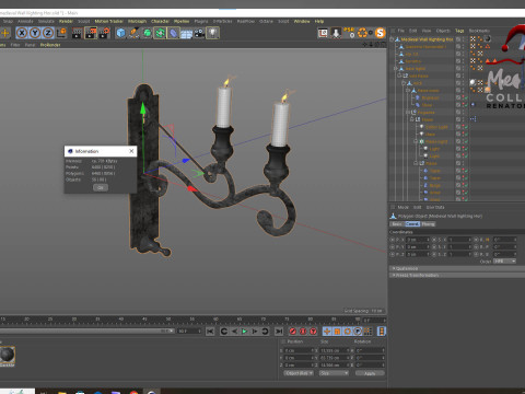Medieval Wall Ilighting Hor 3Dモデル