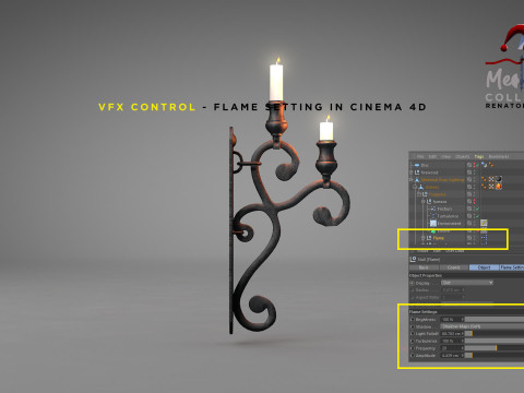 Medieval Wall Ilighting Vert Modelo 3D