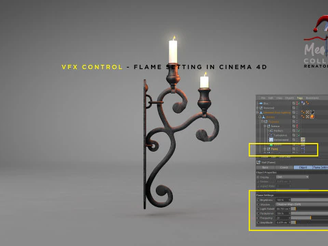Medieval Wall Ilighting Vert 3D Model