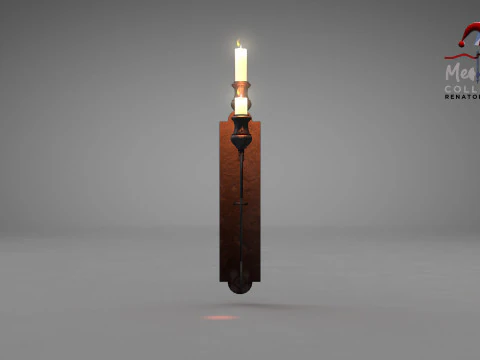 Medieval Wall Ilighting Vert 3D Model