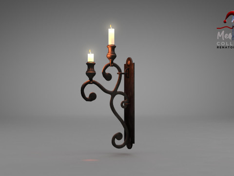 Medieval Wall Ilighting Vert Modelo 3D