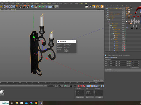 Medieval Wall Ilighting Vert Modelo 3D