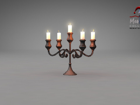 Medieval Forged Chandelier Table 3D Model