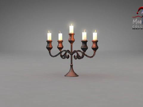 Medieval Forged Chandelier Table 3D Model