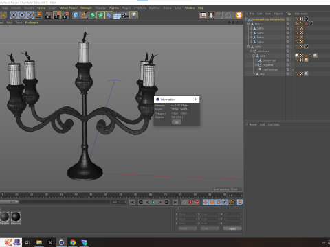 Medieval Forged Chandelier Table 3D Model