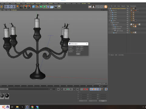 Medieval Forged Chandelier Table 3D Model