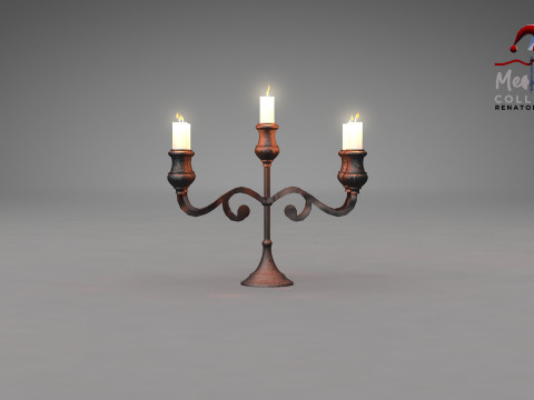 Medieval Forged Chandelier Table 3D Model