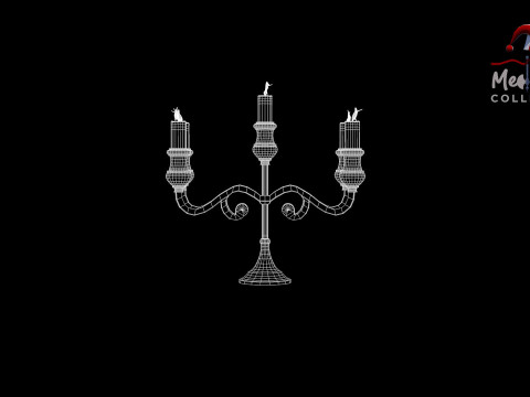 Medieval Forged Chandelier Table 3D Model