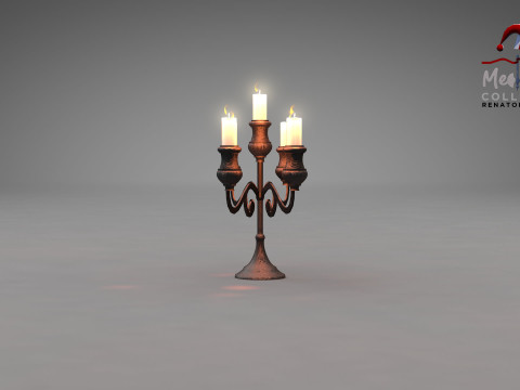 Medieval Forged Chandelier Table 3D Model