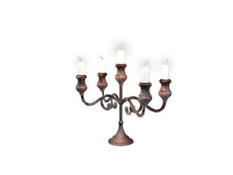 Medieval Forged Chandelier Table 3D Model