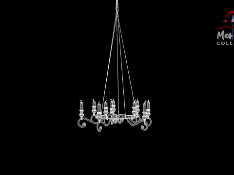 Medieval Forged Chandelier Modello 3D