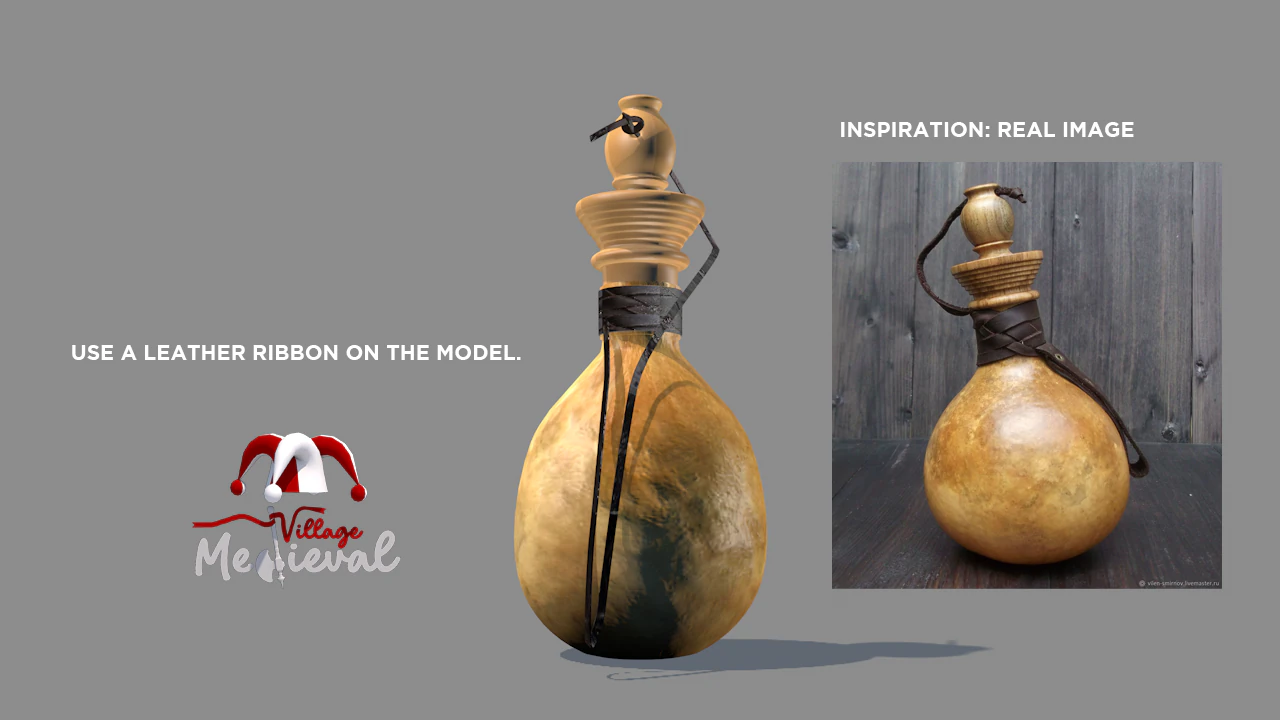 Medieval Gourd Water 3D Model .c4d .max .obj .3ds .fbx .stl .blend