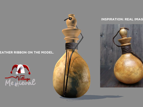 Medieval Gourd Water 3D Model