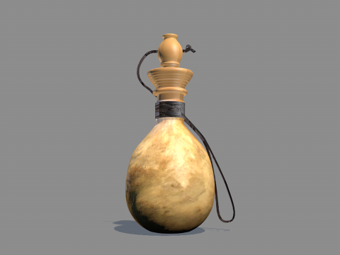 Medieval Gourd Water 3D Model