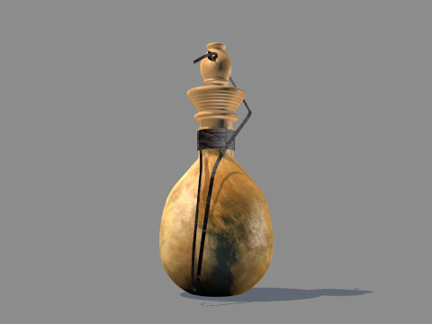 Medieval Gourd Water 3D Model