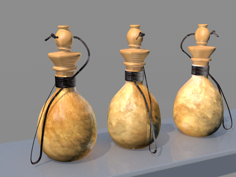 Medieval Gourd Water 3D Model