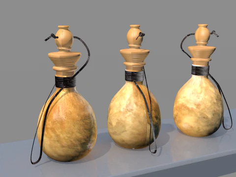 Medieval Gourd Water 3D Model