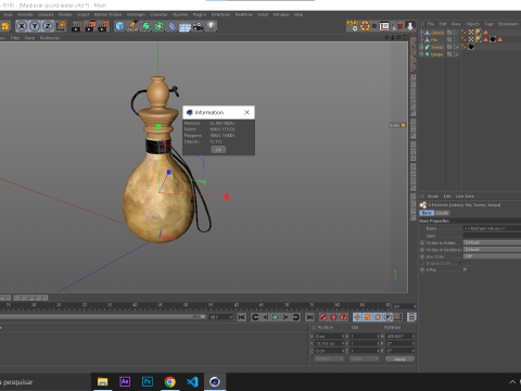 Medieval Gourd Water 3D Model