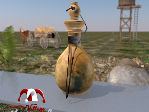 Medieval Gourd Water 3D Model