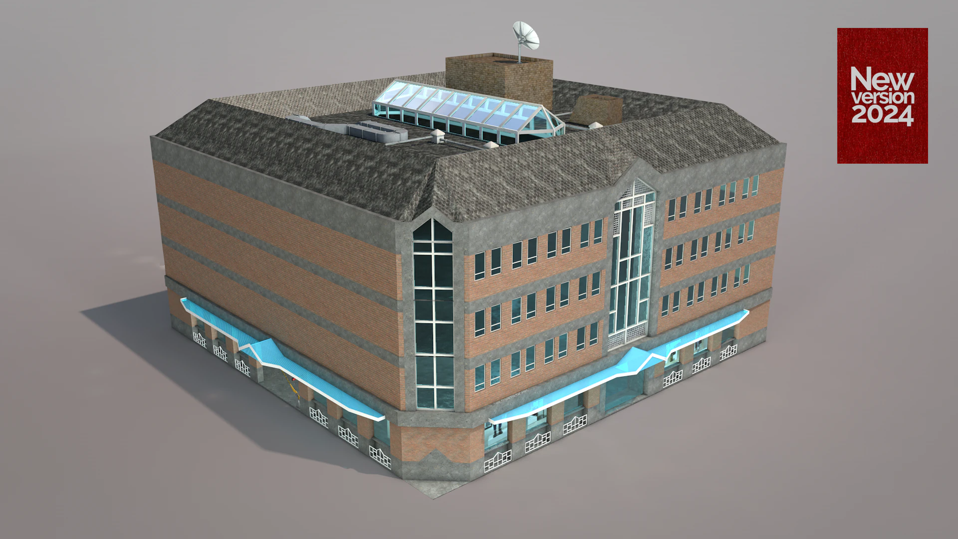Gallery Building 3D Model .c4d .max .obj .3ds .fbx .stl .blend 