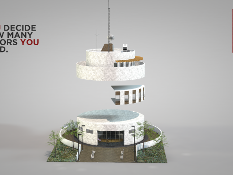 Commercial Cylindrical Building 3D 모델