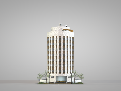 Commercial Cylindrical Building 3D 모델
