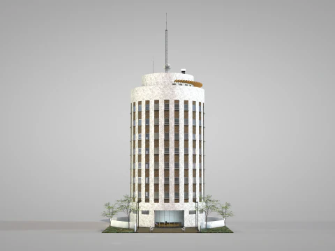 Commercial Cylindrical Building 3D Model