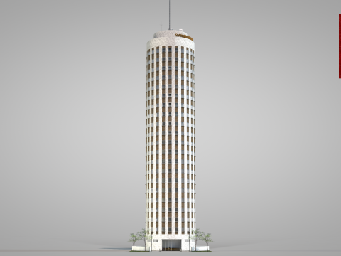 Commercial Cylindrical Building 3D 모델