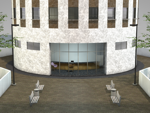 Commercial Cylindrical Building 3D 모델