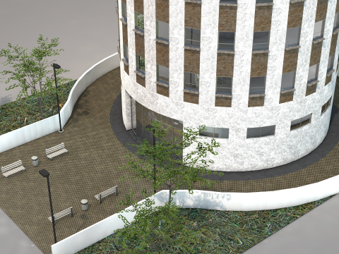Commercial Cylindrical Building 3D 모델