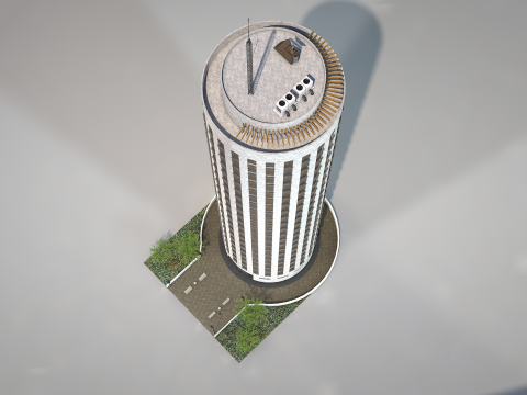 Commercial Cylindrical Building 3D 모델