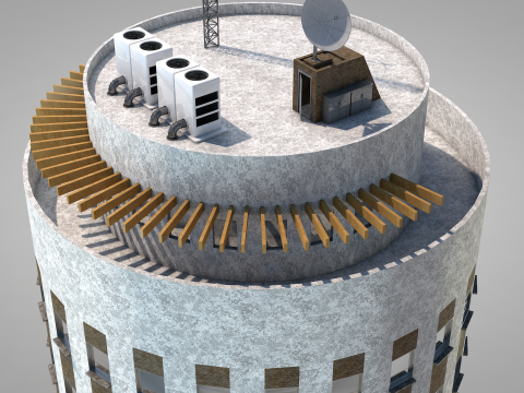 Commercial Cylindrical Building 3D 모델