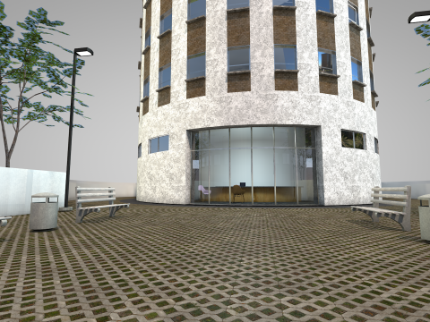 Commercial Cylindrical Building 3D 모델
