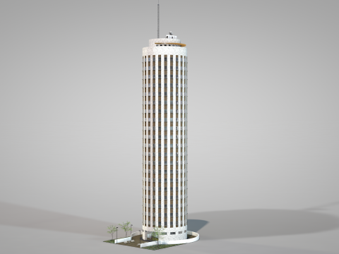 Commercial Cylindrical Building 3D 모델