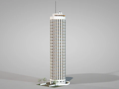 Commercial Cylindrical Building 3D Model