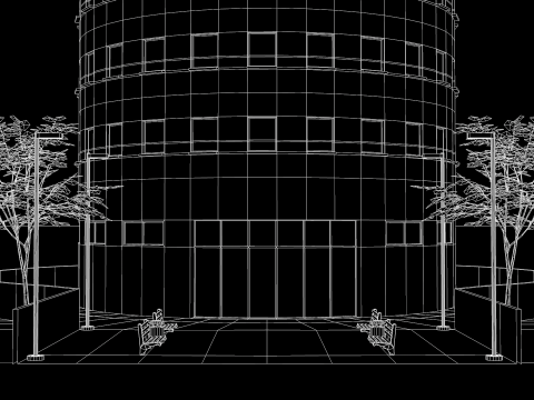 Commercial Cylindrical Building 3D 모델