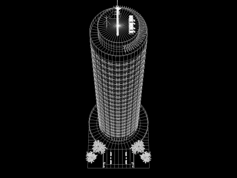 Commercial Cylindrical Building 3D Model