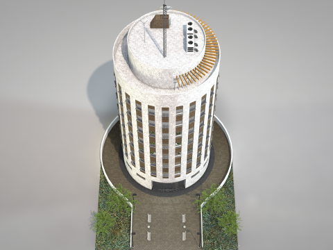 Commercial Cylindrical Building 3D 모델