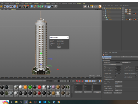 Commercial Cylindrical Building 3D 모델