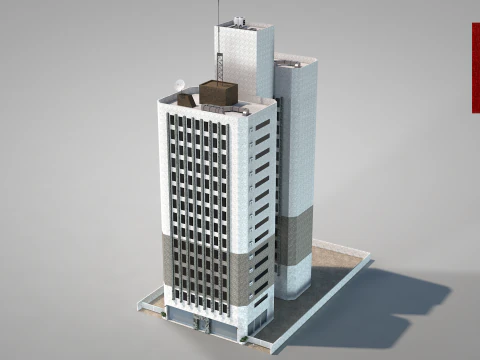 Многоквартирный дом 14 этажей 3D Модель