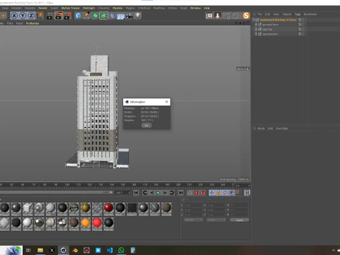 Edif&iacute;cio de apartamentos 14&ordm; andar Modelo 3D